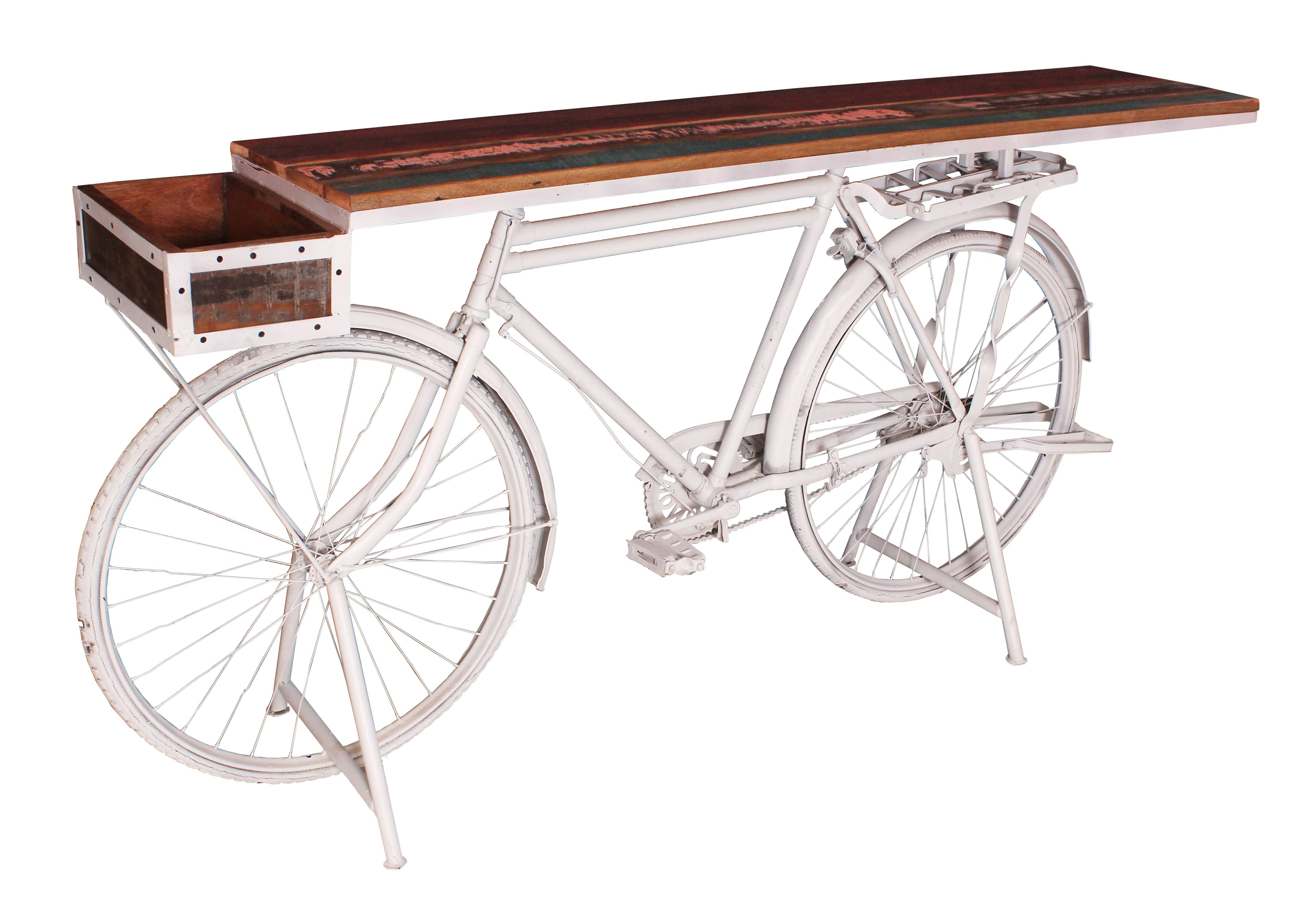 Stehtisch aus recyceltem Fahrrad